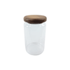 Acacia lid glass jar 900ml for kitchen storage, perfect pantry organiser and fridge container