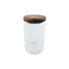Clear Acacia Glass Jar with wooden lid for pantry organisation, part of the Acacia Glass Jar Deluxe Pantry – 21 Pack set.