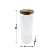 Acacia Lid Glass Jar Small Pantry Organisation 15 Pack, ideal for kitchen and pantry storage, enhances tidy kitchen organisation.