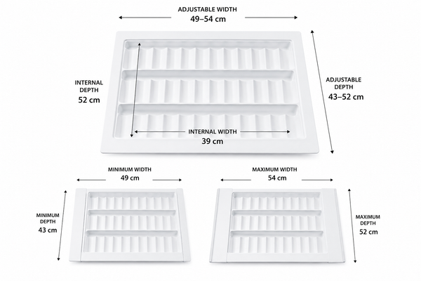 Adjustable Spice Tray – Expanding 490–540W Kitchen Insert
