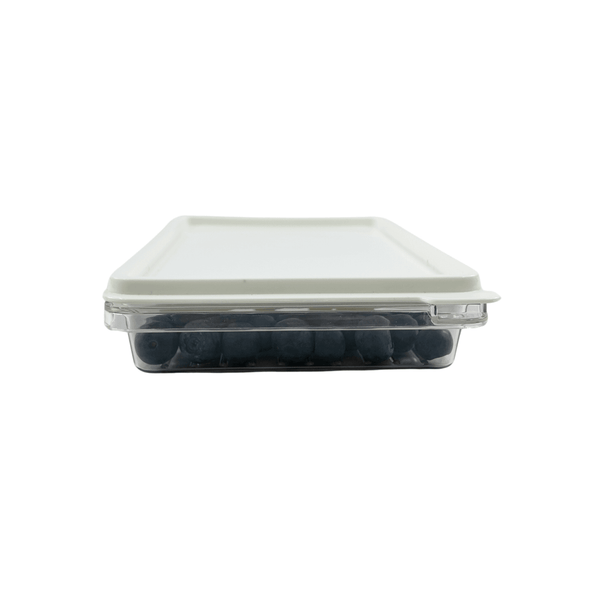 Clear mini airtight food storage container for fridge, space-saving pantry organiser.
