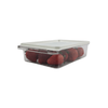 Clear small airtight food storage container with strawberries, ideal for fridge or pantry.
