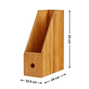 Bamboo magazine holder for organized storage, ideal for office or study, 33cm tall.