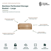 Bamboo Perforated Storage Basket – Large