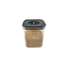 Black airtight 1300ml container for pantry storage, features twist lock lid, space-saving design.