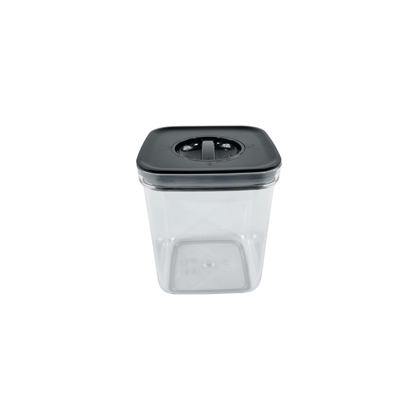 Black airtight container with twist lock, 1300ml, ideal for pantry, kitchen storage organiser.