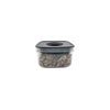 Black airtight container with twist lock, 500ml, ideal for kitchen storage and organization.