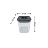 Black Twist Canister for kitchen or pantry storage, 12cm x 15cm, clear acrylic, perfect for organising and decluttering spaces.