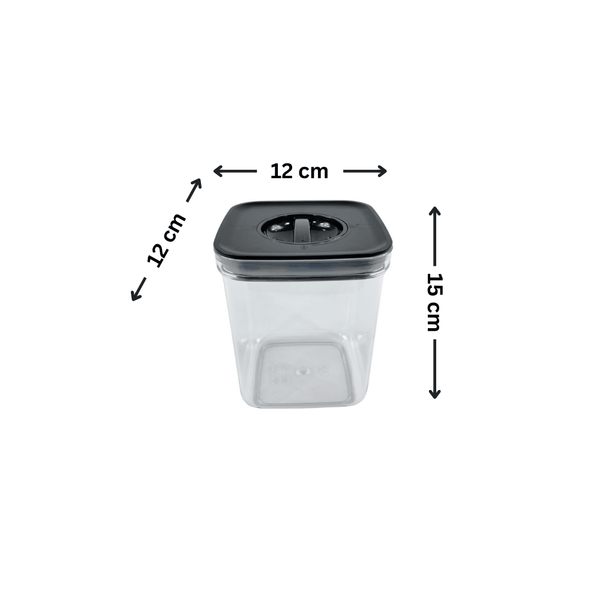 Black Airtight Container with Twist Lock – 1300ml, ideal for pantry organisation and kitchen storage, featuring a secure twist lock lid.