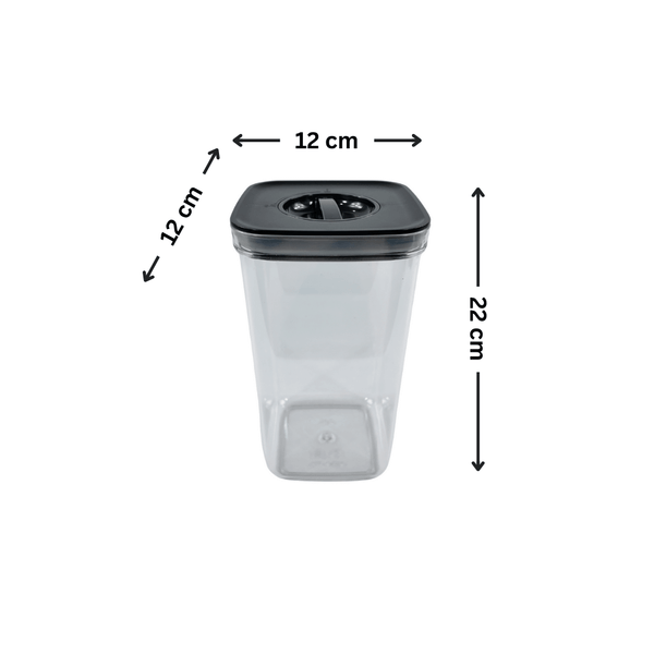 Black Airtight Container with Twist Lock – 2100ml, perfect for pantry organisation and keeping dry goods fresh.