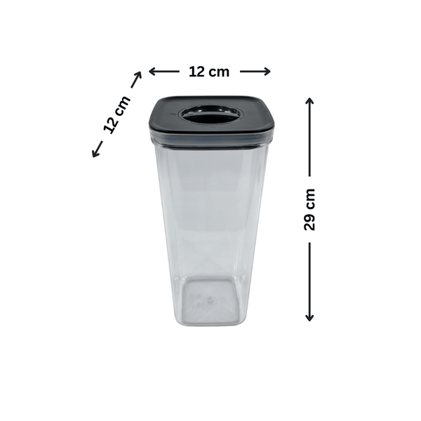 Black Airtight Container with Twist Lock – 2800ml for kitchen and pantry organisation, ideal for storage organisers.