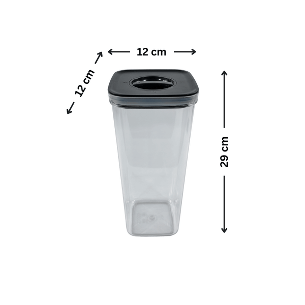 Black Twist Canister, 12x29 cm, ideal for kitchen storage, pantry organisation, and stylish home storage solutions.