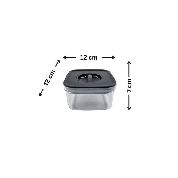 Black twist canister, 12x12x7 cm, perfect for home organisation. Ideal for kitchen storage solutions, pantry containers, and decluttering.