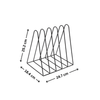 Black iron file rack for desk organization, 25.2x18.4x24.7 cm, space-saving storage organiser.