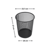 Black Mesh Metal Bin for Waste Disposal & Organisation measuring 23.7 cm wide, perfect for under sink storage in the kitchen.