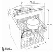 Blind Corner Cabinet Organiser – Chrome Full Access Unit