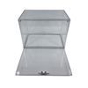 Clear plastic bread box for kitchen storage, pantry organizer, and space-saving solution.