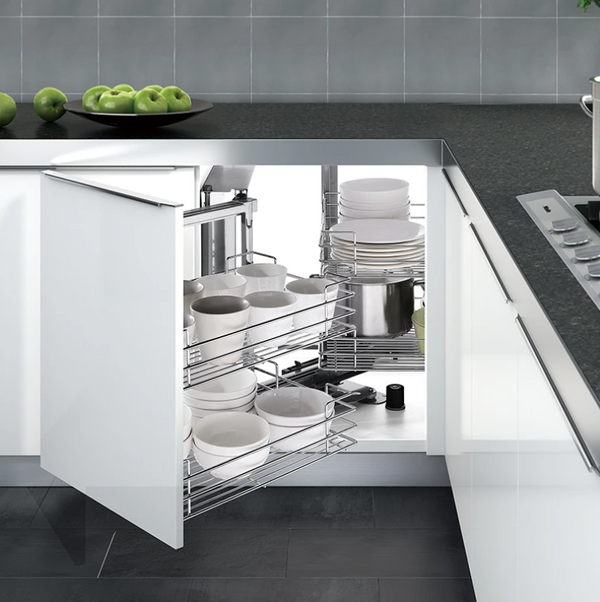 Chrome Magic Corner Unit – Fits 900mm+ Blind Cabinets