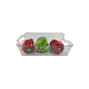 Clear fridge storage box with peppers, perfect for pantry jars and kitchen baskets.