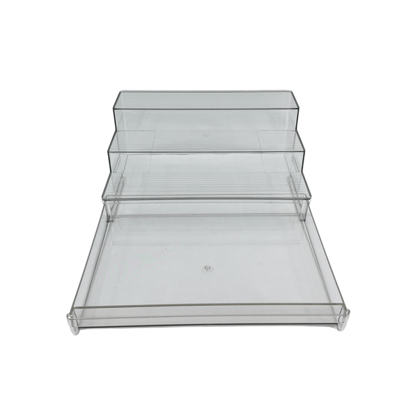 Clear Herb & Spice Rack with Drawer, perfect for kitchen organisation and pantry storage. Ideal for storing spices in a transparent design.