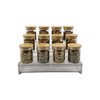 Clear Herb & Spice Rack with Drawer featuring glass jars for kitchen and pantry storage organisation, ideal for keeping spices neat.