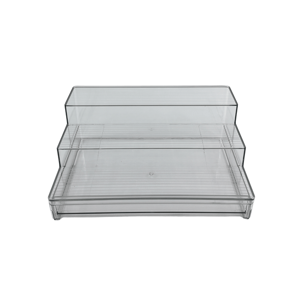 Clear Small Pantry Organizer Set – 18 Pack used in kitchen for pantry organisation. Ideal for storing spices or condiments with tiered design.