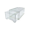 Clear modular drawer organiser for fridge or pantry; perfect storage for kitchen baskets.