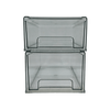 Two stackable clear pull out bins from the Deluxe Under Sink Storage Solution – 7 Pack, perfect for efficient kitchen organisation.