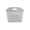 Clear XL storage tub for laundry, kitchen, or pantry organization; versatile, space-saving design.