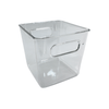 Medium clear storage tub for pantry, fridge, or laundry organization; space-saving kitchen basket.
