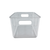 Large clear bathroom storage tub for space-saving organization; ideal under-sink organizer.