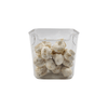 Clear extra-small fridge storage tub with mushrooms, perfect for organizing pantry or kitchen.