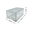 Clear large modular drawer organiser, 34x21x15 cm, ideal for pantry jars or fridge.