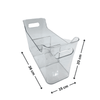 Clear pull-out storage organiser for pantry or fridge, 36x15x20 cm, space-saving container.