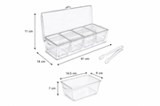 Condiment Serving Container – 4 Inserts with Tongs