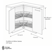 Lazy Susan Corner Cabinet – 270° Swivel Unit (2 Sizes)