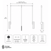 Pull Down Wardrobe Rail Anthracite Soft Close