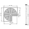 Diagram showing dimensions for the Lazy Susan Corner Cabinet – 270° Swivel Unit (2 Sizes) for efficient kitchen organisation.