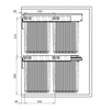 Diagram of the Dual Pull-Out Kitchen Bin fits 450mm cabinet, ideal for under sink storage and kitchen organisation.