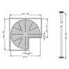 Diagram of Lazy Susan Corner Cabinet – 270° Swivel Unit for kitchen organisation and storage, featuring precise measurements.