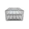 Two-level egg organiser drawer for fridge storage, space-saving kitchen baskets solution