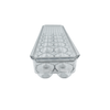 Clear egg organiser with lid for fridge; space-saving storage for kitchen.