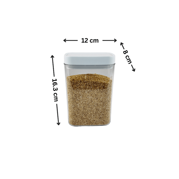 Elegant 1100ML white airtight container for kitchen or pantry storage, space-saving and stylish home organisation solution.