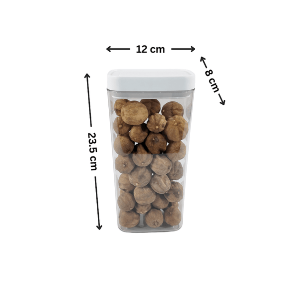 Elegant 1600ML white airtight container for kitchen storage, perfect for organizing pantry, fridge, and more. Stylish and practical storage.