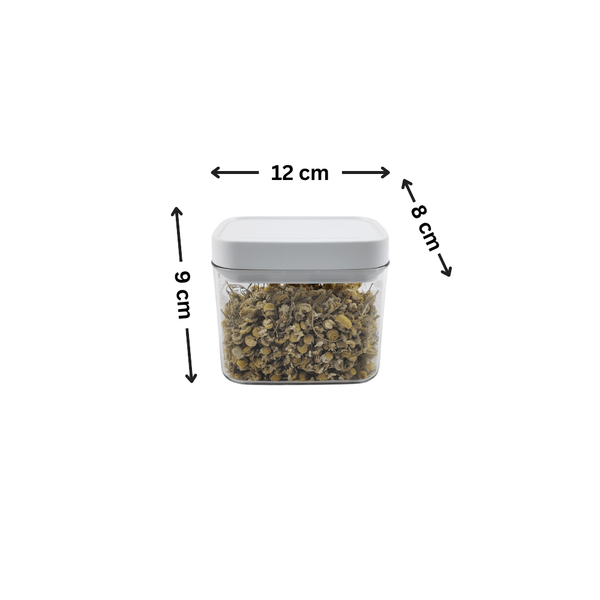 Elegant 600ML White Airtight Container for kitchen storage, home organisation, and space-saving pantry solutions.