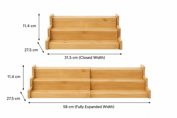 Expandable Bamboo Spice Rack – 3 Tier