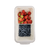 Clear fridge organiser with removable baskets storing strawberries and blueberries, perfect for space-saving storage.