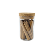 Glass Storage Jars with Cork Lid – 275ml ideal for kitchen organisation, holding spices neatly on pantry shelves or countertops.