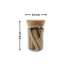 Glass Storage Jars with Cork Lid – 275ml filled with cinnamon sticks, ideal for kitchen and pantry organisation.