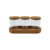 Glass Jar Trio with Cork Lids – 450ml Pantry Set, perfect for kitchen or pantry organisation, enhancing storage with glass jars.